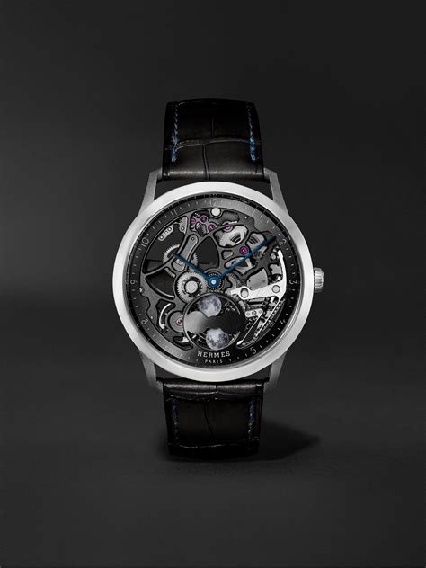 hermes skeleton watch|hermes 39.5mm lune watch.